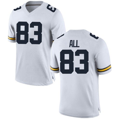 Erick All Michigan Wolverines Youth NCAA #83 White Game Brand Jordan College Stitched Football Jersey TEC2354YA